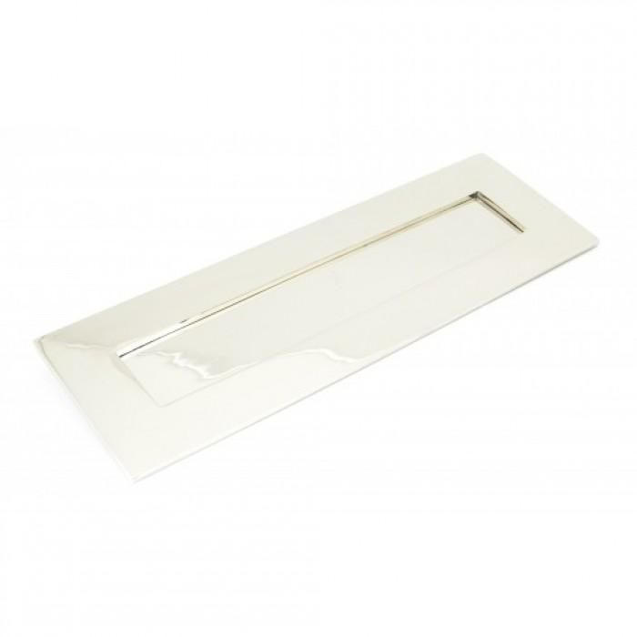 Cast Brass Large Traditional Letter Plate in a Polished Nickel Finish