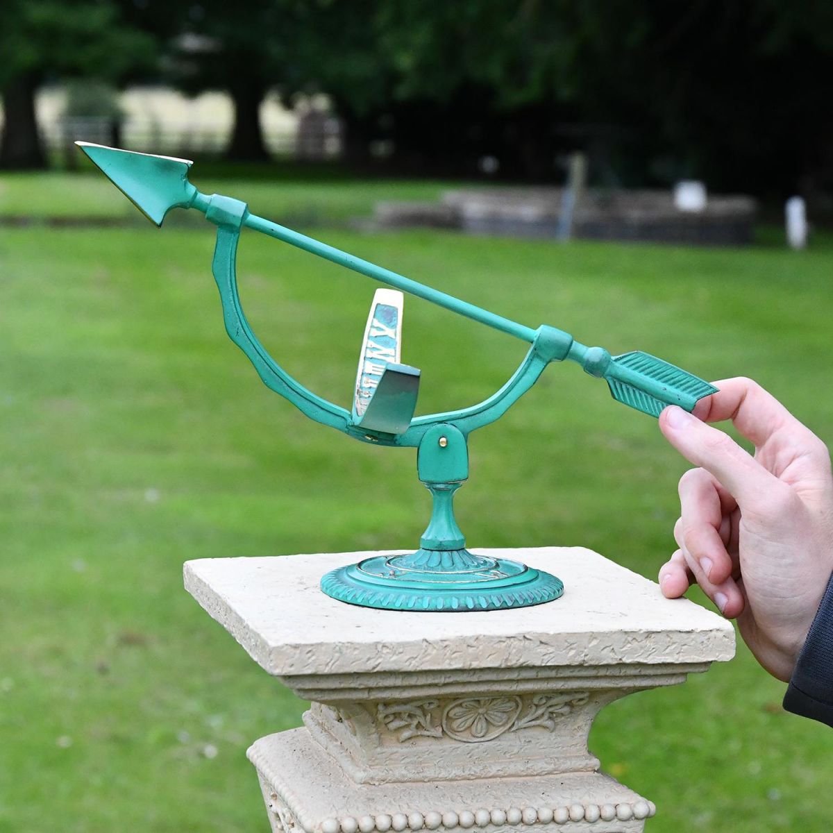 "Pompeii" Verdigris Armillary to Scale