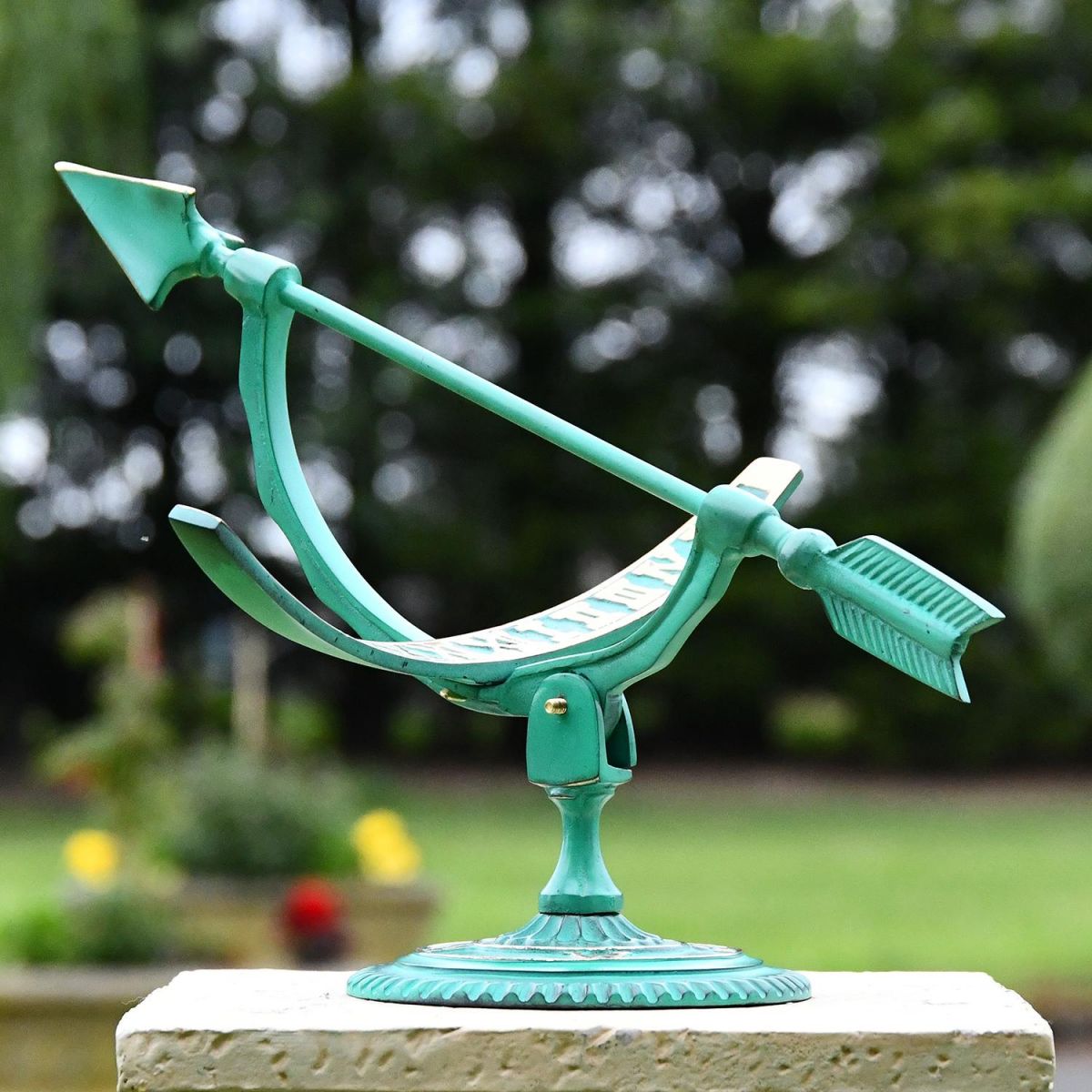 "Pompeii" Verdigris Armillary in Stu on a Column