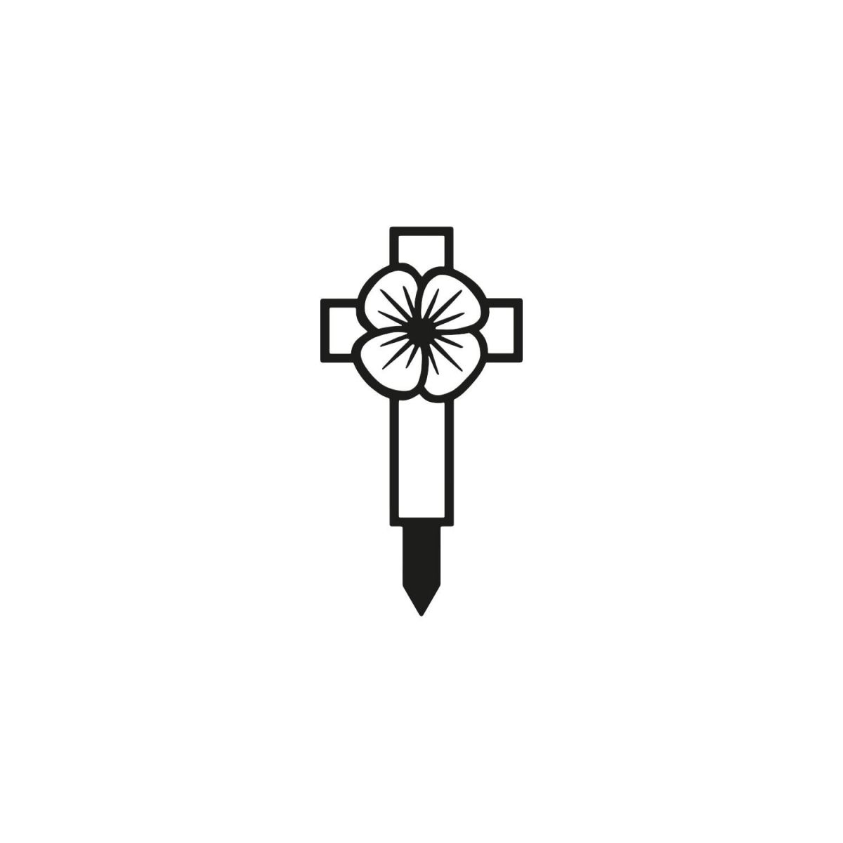 Black Ground Spike with Poppy Cross "Remembrance" Topper with Spike