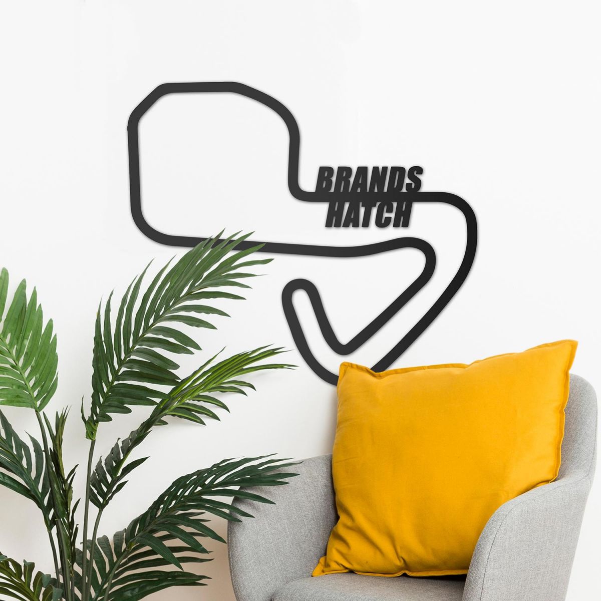 Brands Hatch Motor Racing Circuit Wall Art in Situ in the Living Room