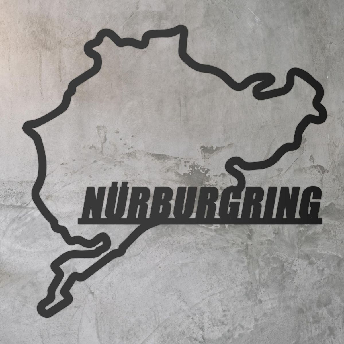 Nürburgring Race Track Wall Art on a Rustic Grey Wall