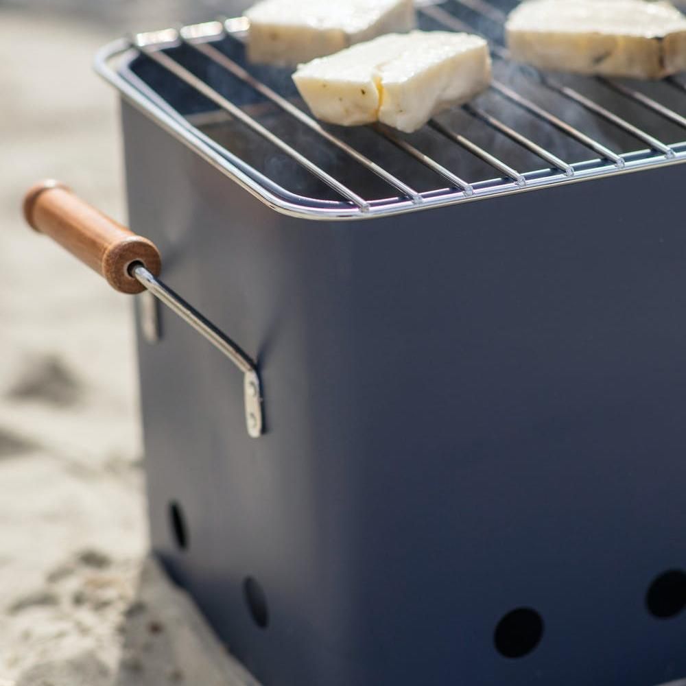 Handles on the Side of the Rectangular Steel Bucket BBQ Grill
