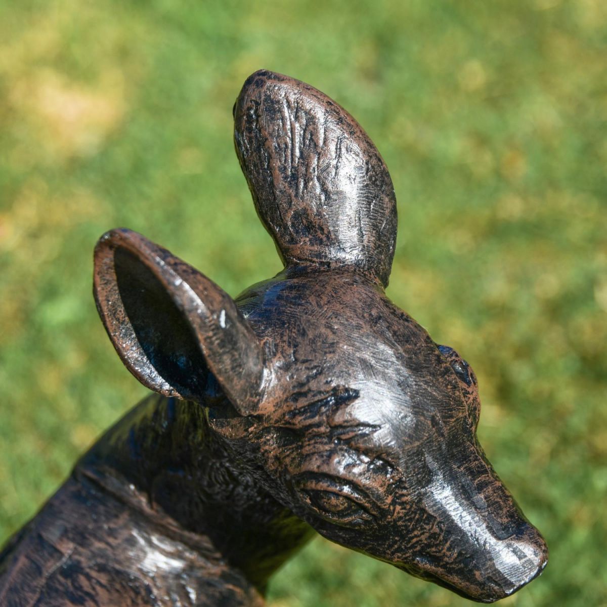 Close-Up of Cast Aluminium Gold Finish Sculpture