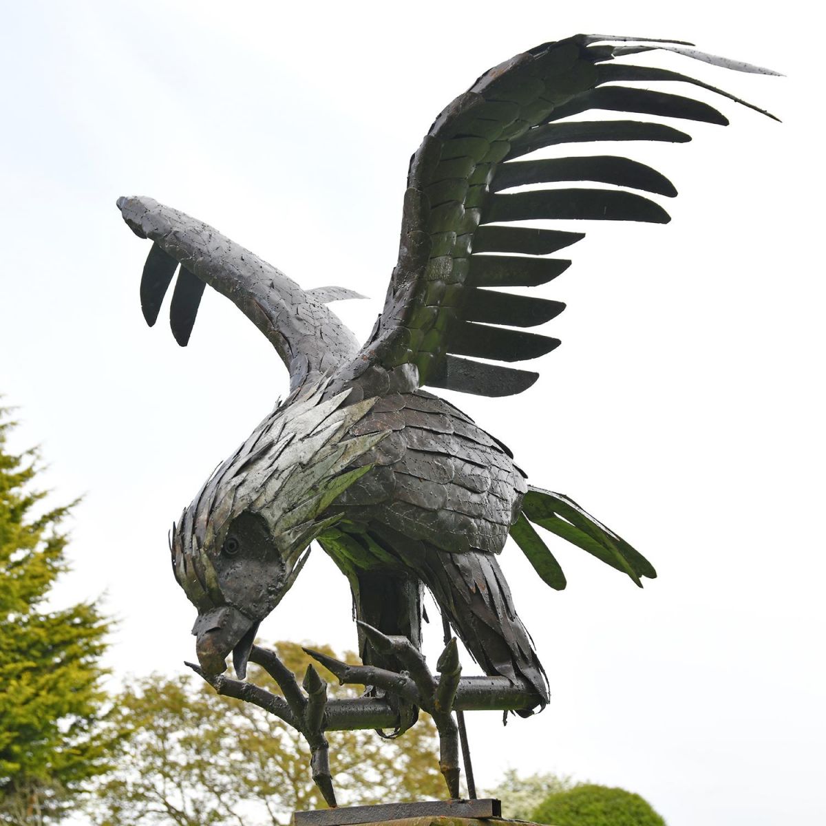 Recycled Metal Life Size Eagle in Situ