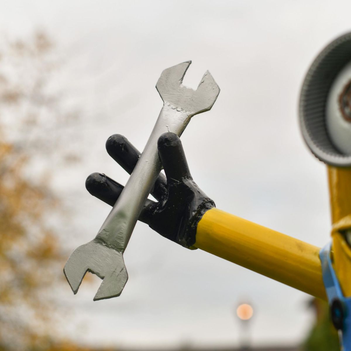 Close-Up of Wrench on Mechanic Henchman Sculpture