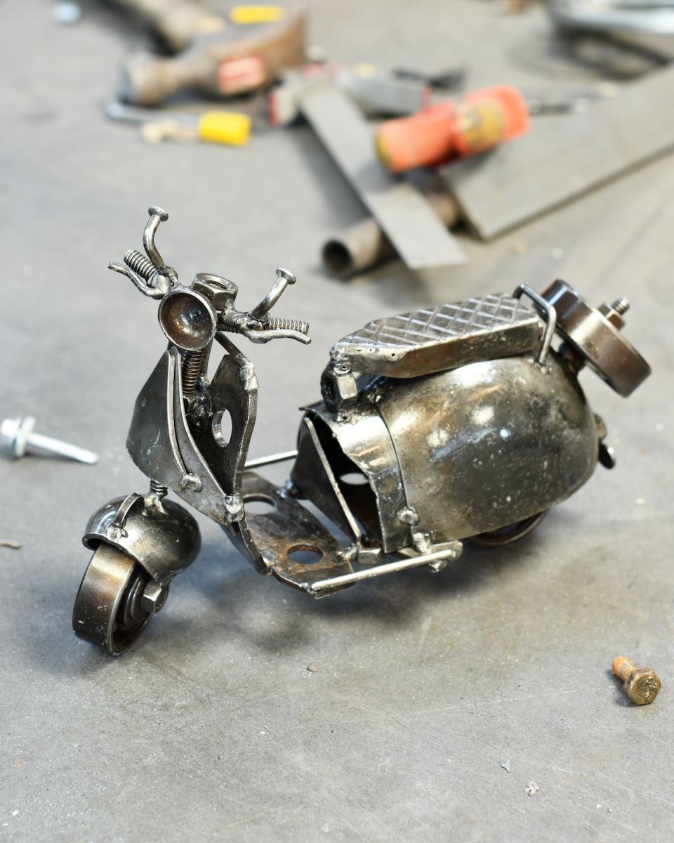 Recycled Metal Vespa Sculpture