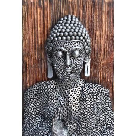 Close-up of the Face of the Buddha Sculpture