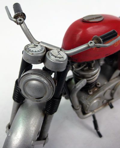 Red Norton Scale Model Motorcycle