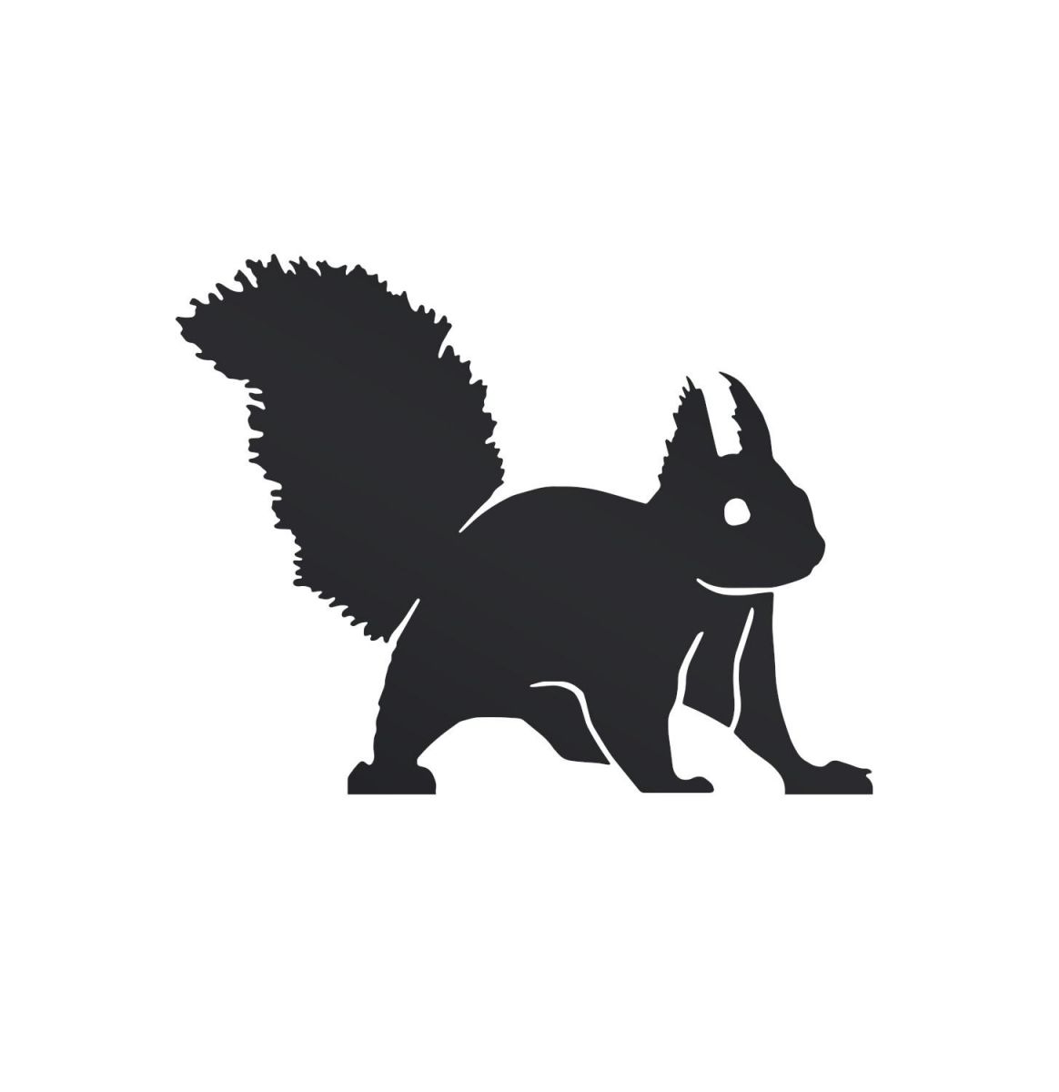 Red Squirrel Sheet Steel Fence Topper in Black Finish on White Background