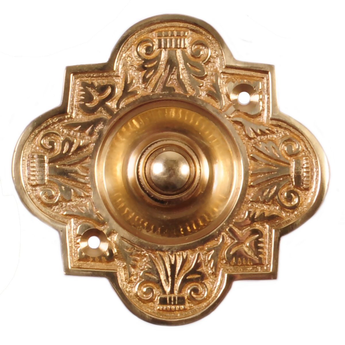 Regent Hill Ornate Polished Brass Bell Push