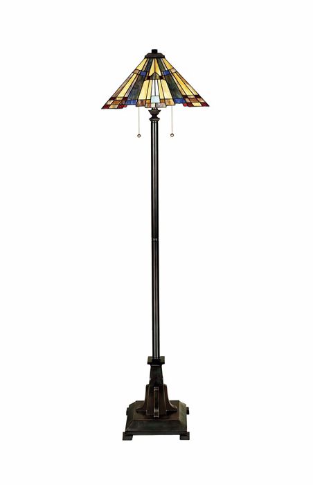"Prysten Park" Art Deco Style Stained Glass Floor Lamp
