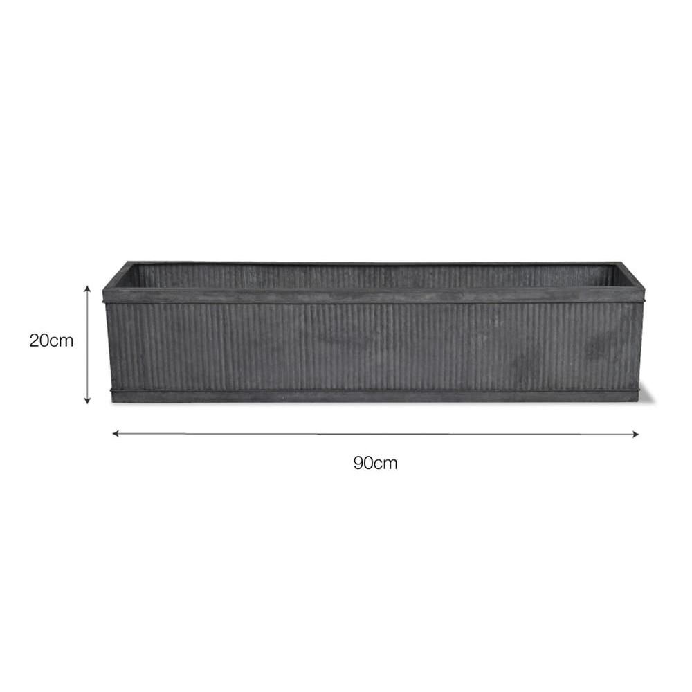 Ribbed Steel Window Trough Planter Dimensions 
