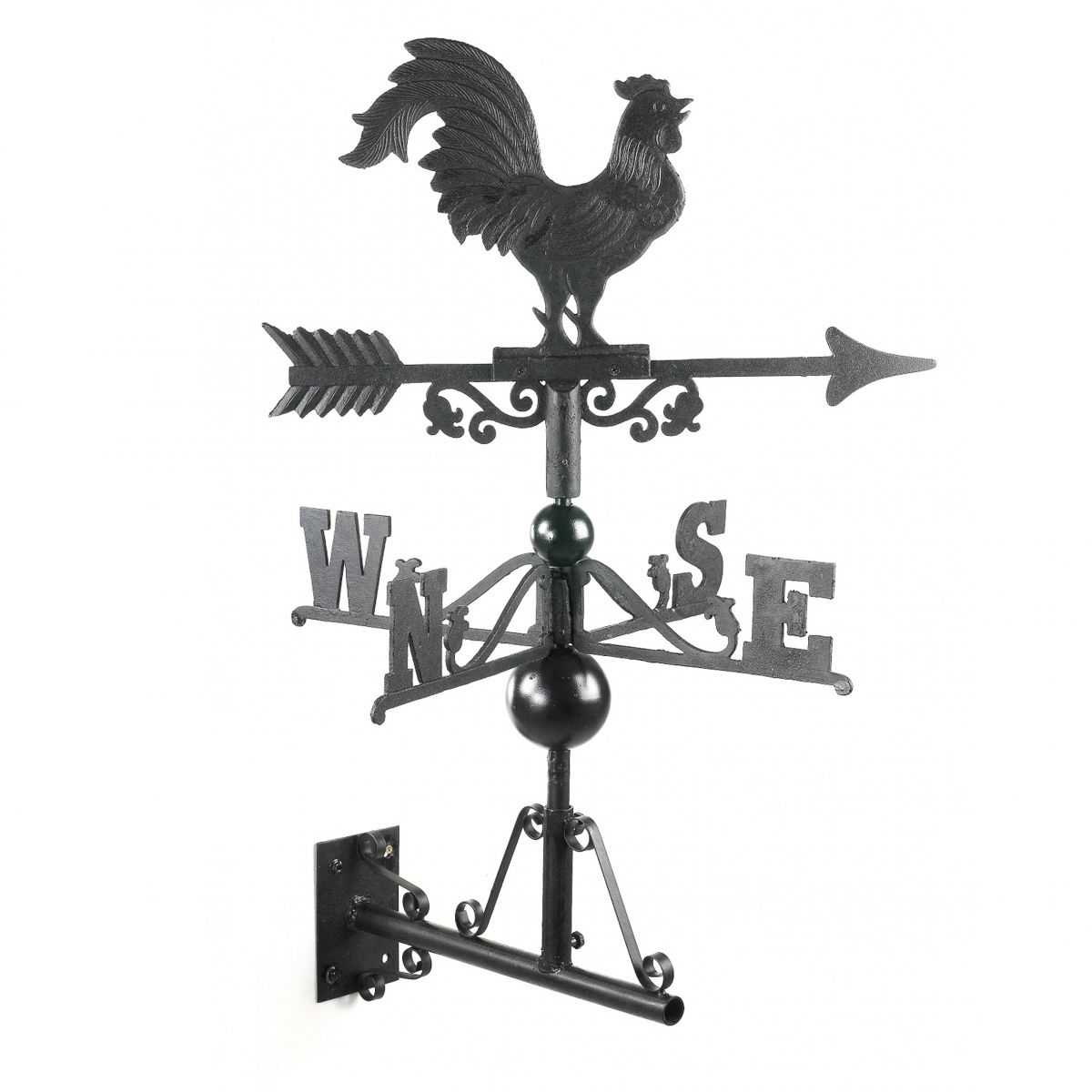 Cast iron Rooster Weathervane finished in black