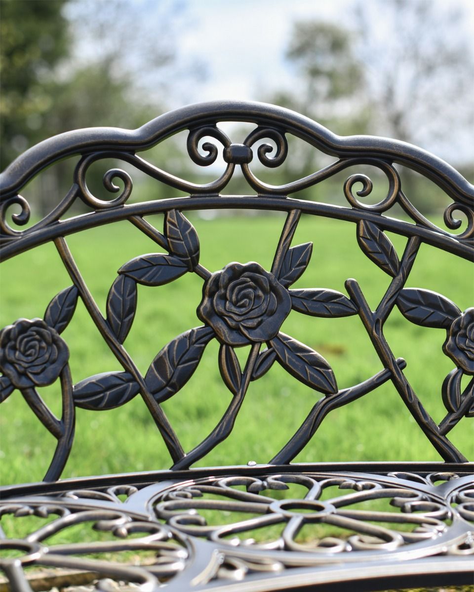 Rose Design Bronze Back Rest 