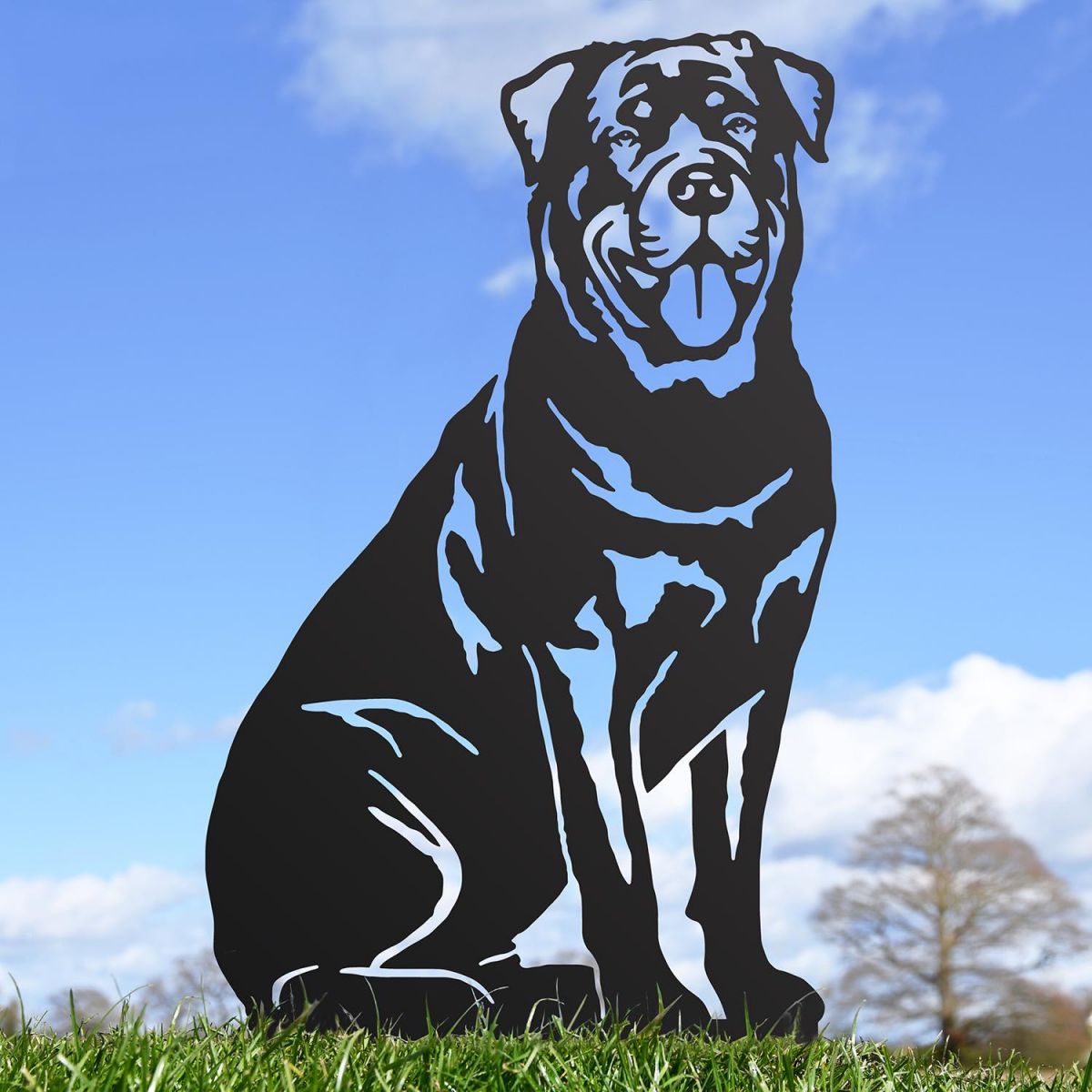 Rottweiler Silhouette on Display Outside 