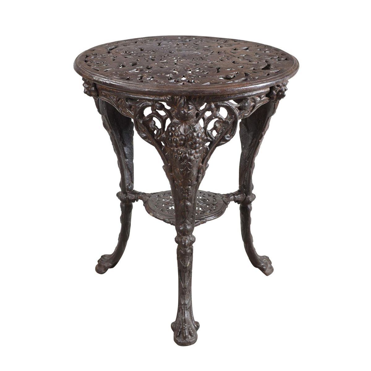 Round Cast Iron Victorian Table in a Rustic Finish