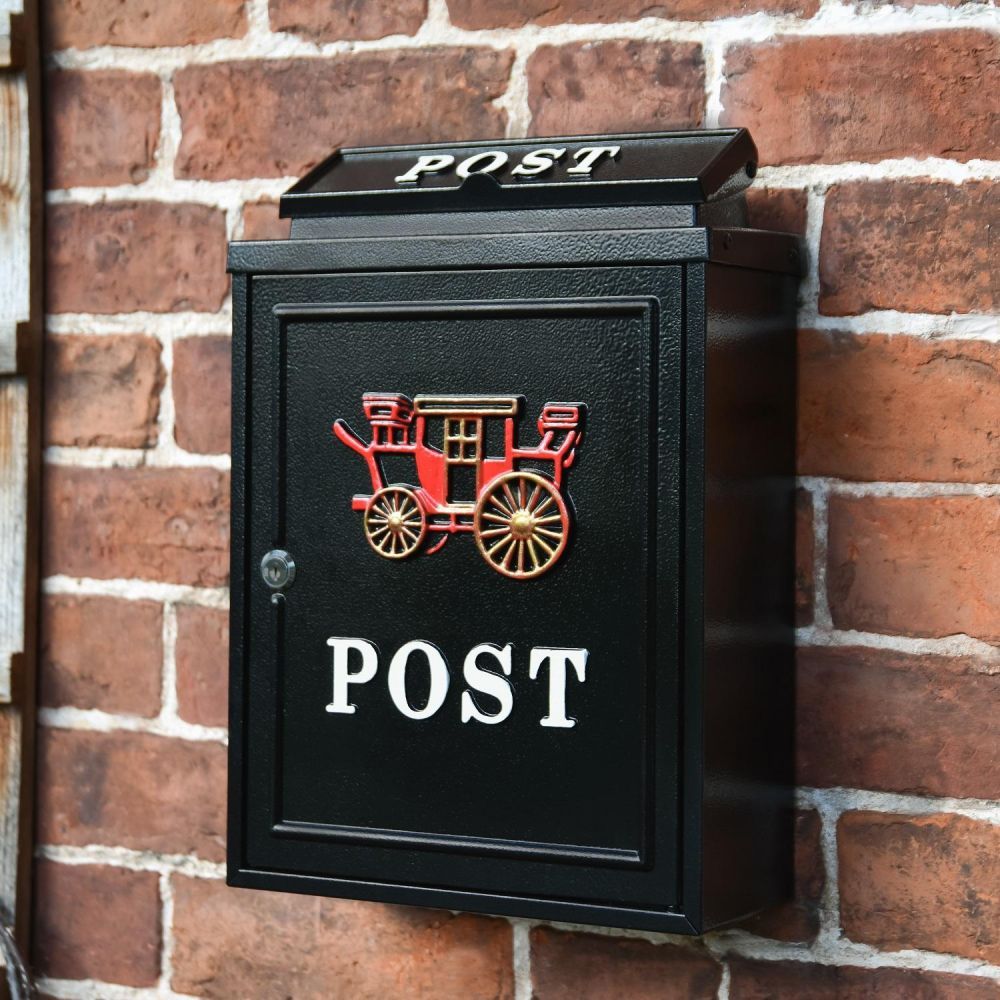 Black "Oxford" Royal Carriage Wall Mounted Post Box