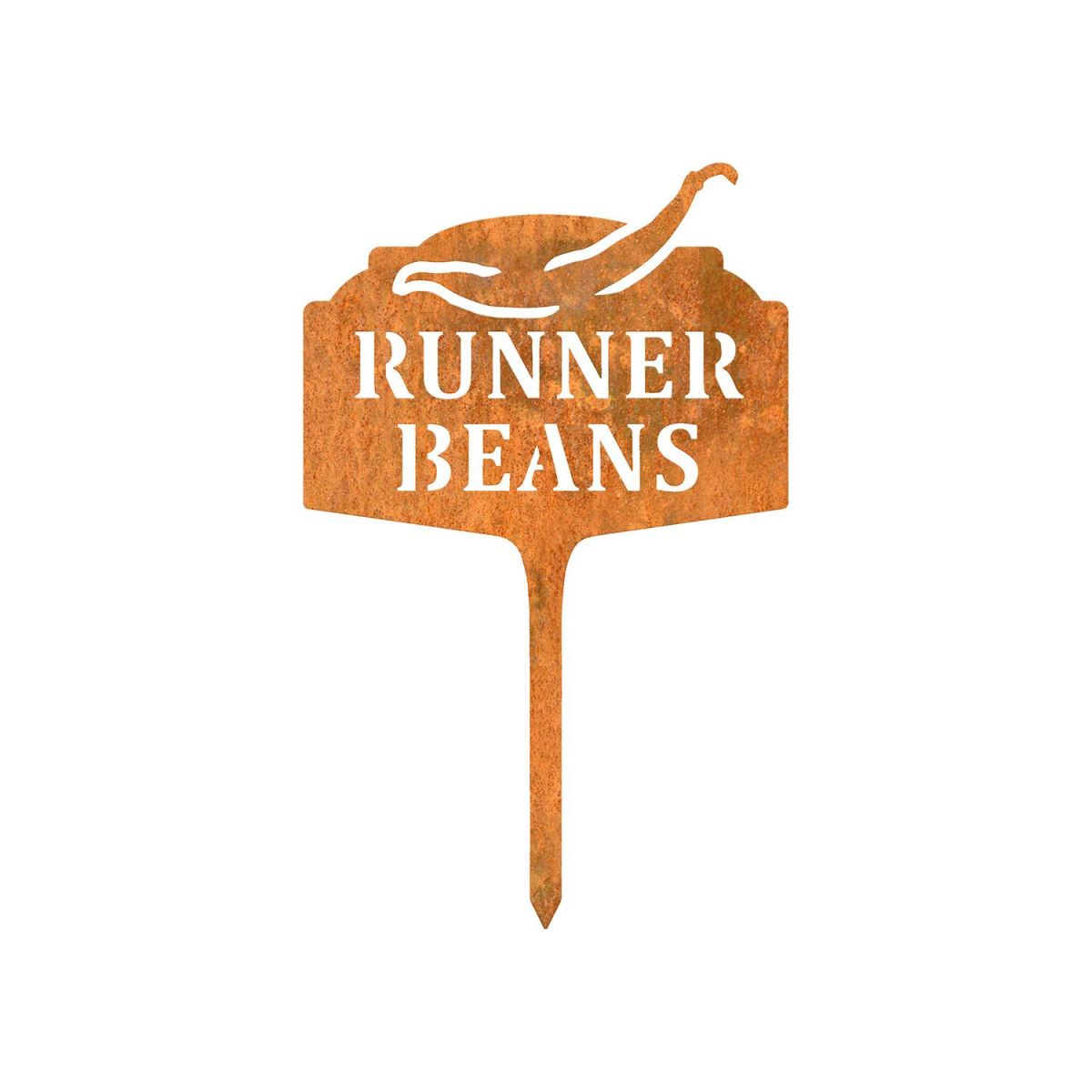 "Runner Beans" Vegetable Label in a Rustic Finish