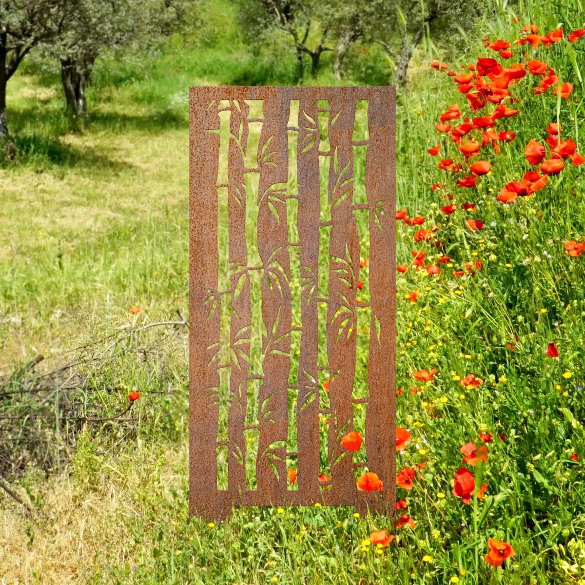 Rustic decorative bamboo garden screen
