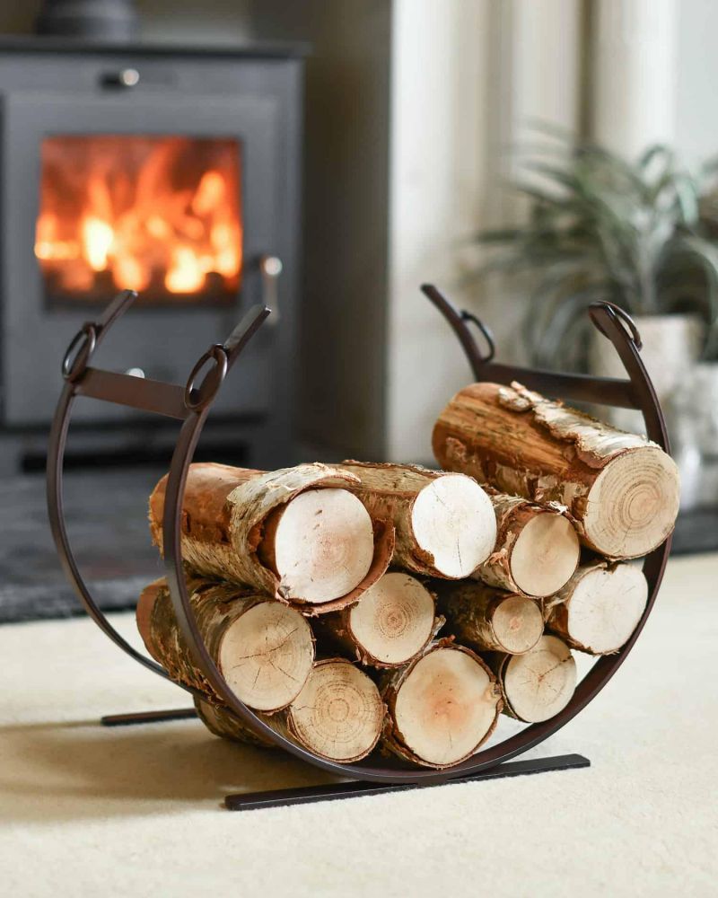 Rustic Blacksmith Curved Log Rack