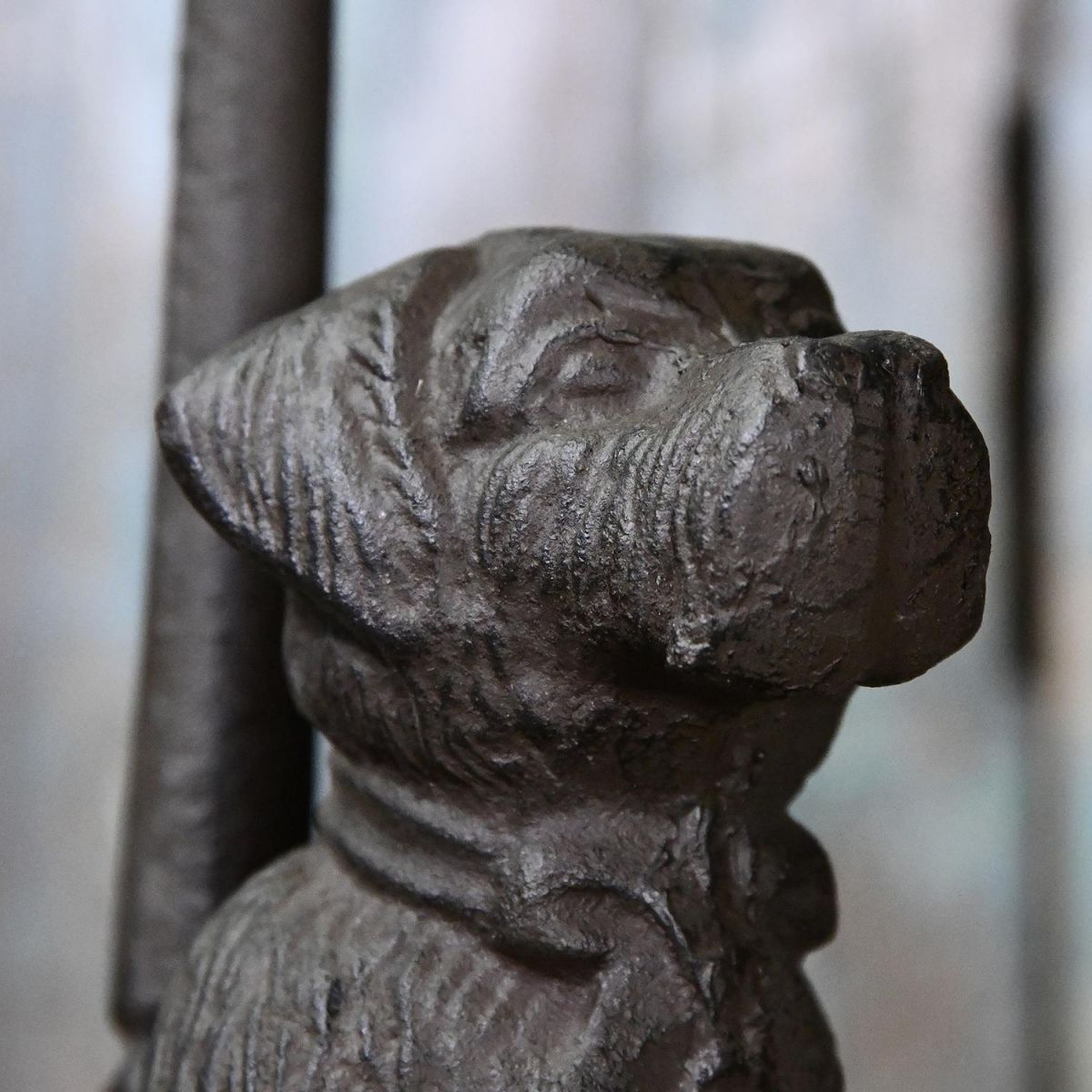 Close-up of the The Dogs Face o the Door Stop