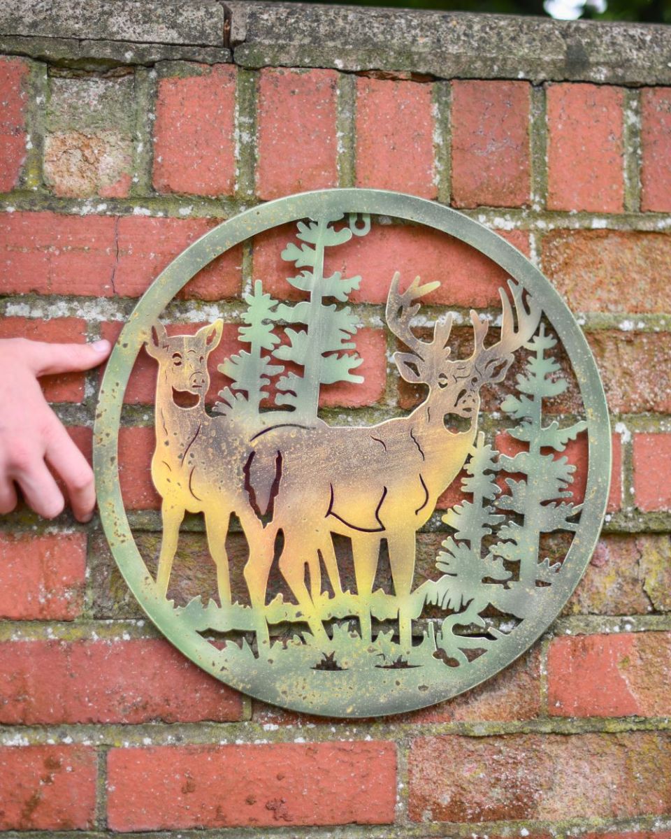 Scale image of Deer in Pine Forest Wall Art