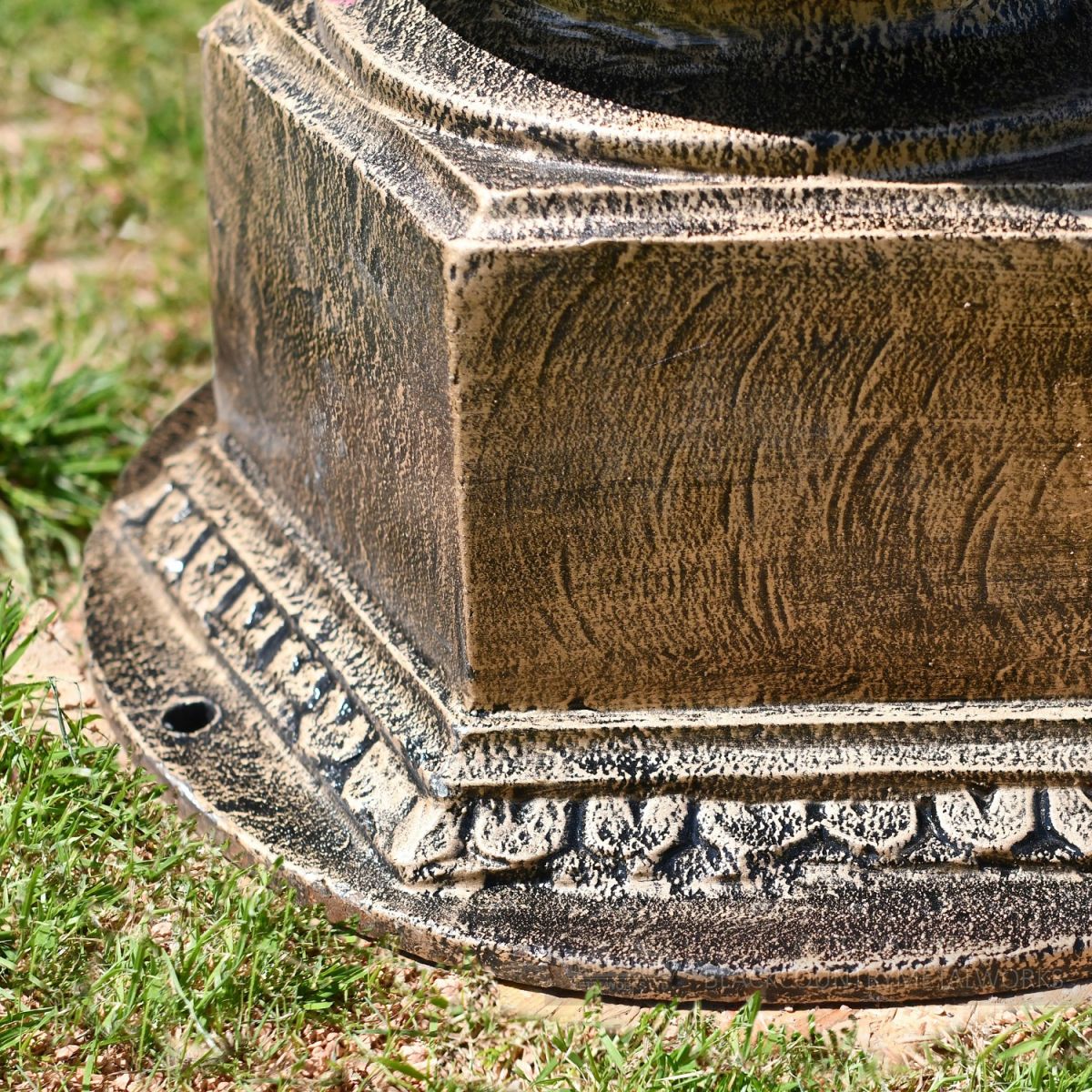 Rustic Gold Rub Cast Iron Lamp Post Base