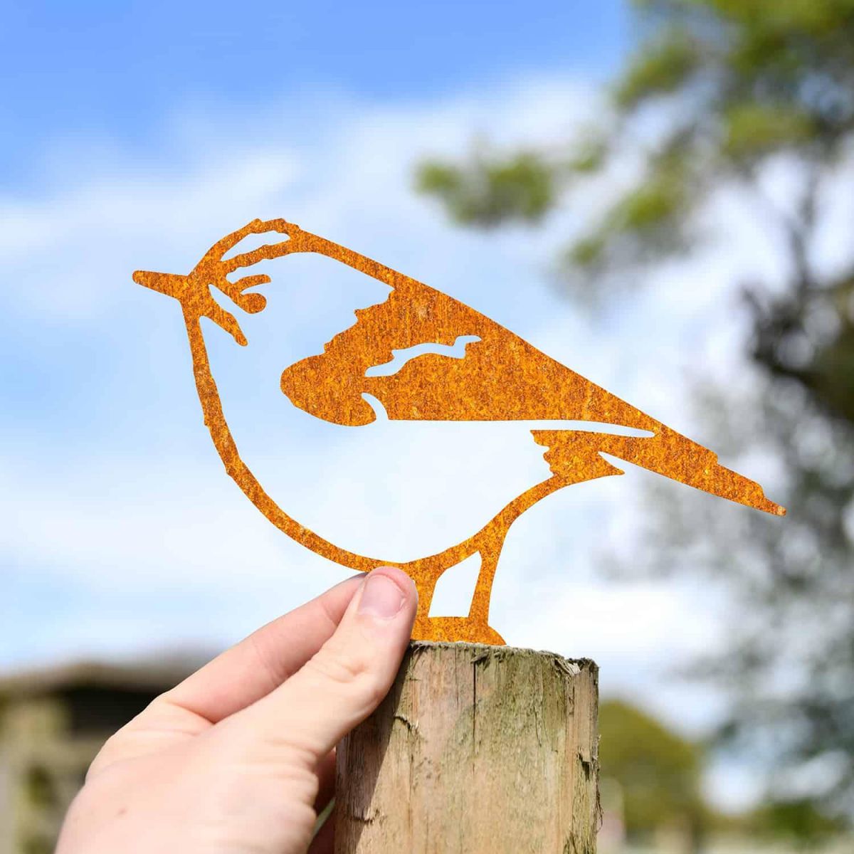 Scale Shot of Rustic Goldcrest Steel Fence Topper