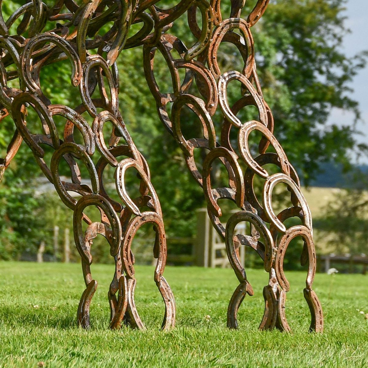 Close-up of the Rustic Horseshoes on the Elephant Sculpture