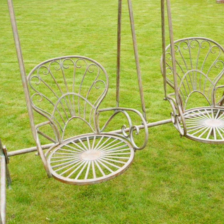 Rustic Ornate Garden Swing Seat for Two