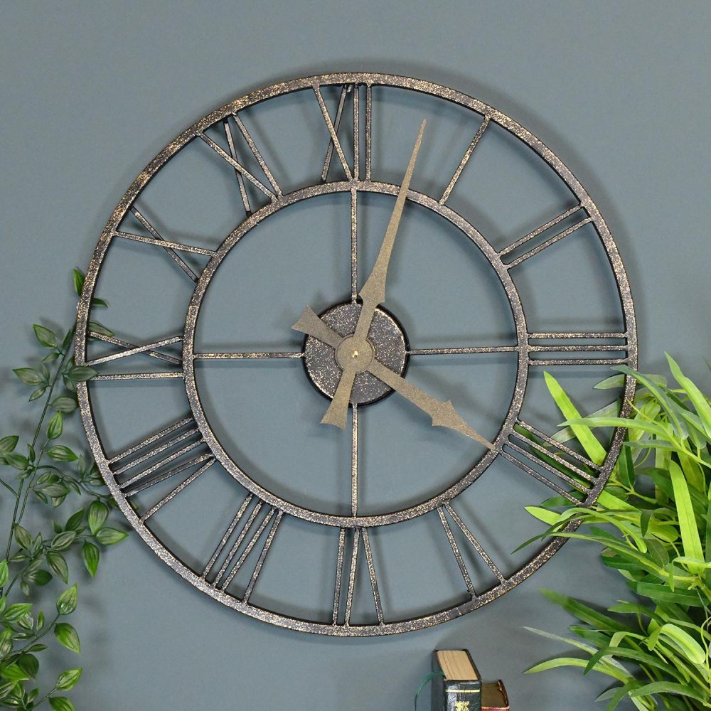Rustic Metallic Wall Clock