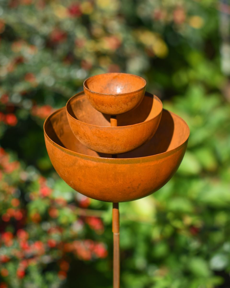 Close up of Rustic Rain Catcher Fountain