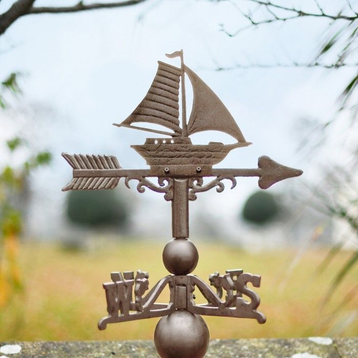 Rustic Sail Boat Weathervane Topper