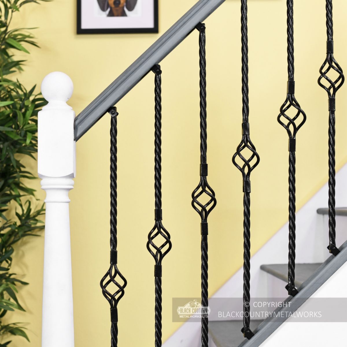 Stair Spindles - Single Basket With Twist