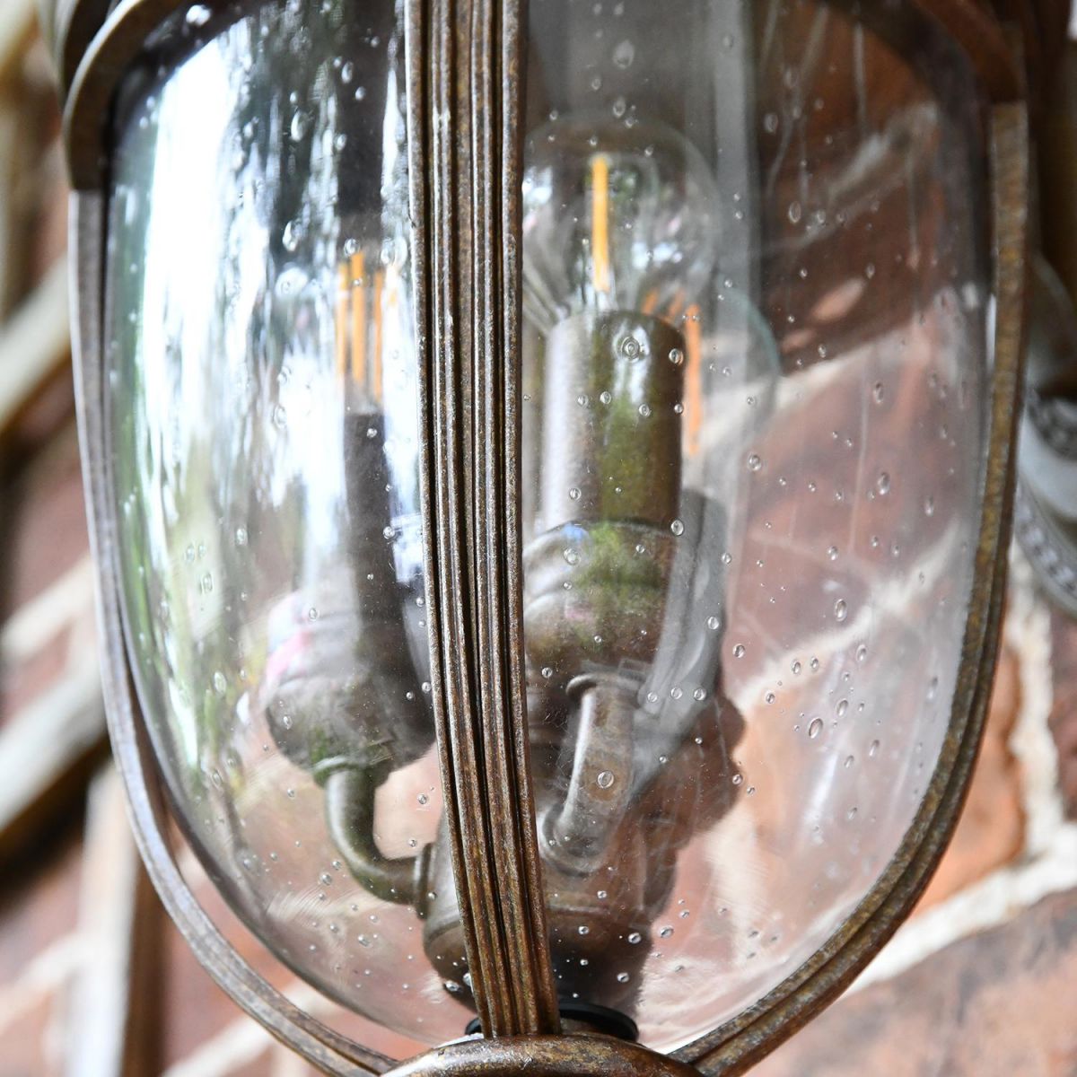 Close-up of the Seeded Glass in the Lantern