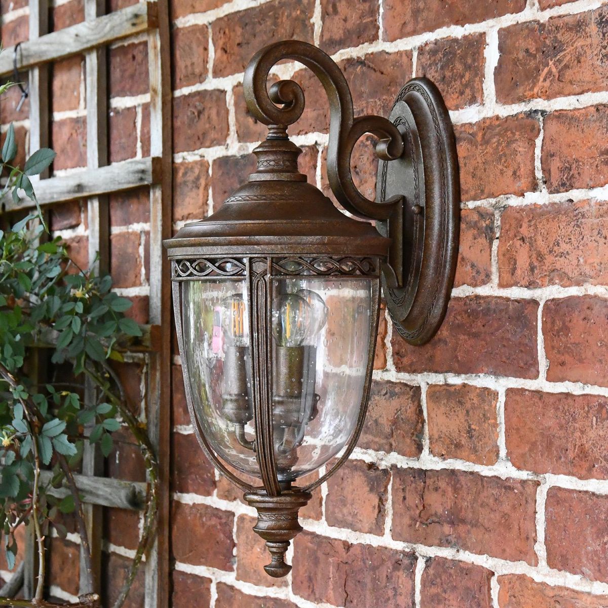 Top Fix Bronze Wall Lantern in Situ