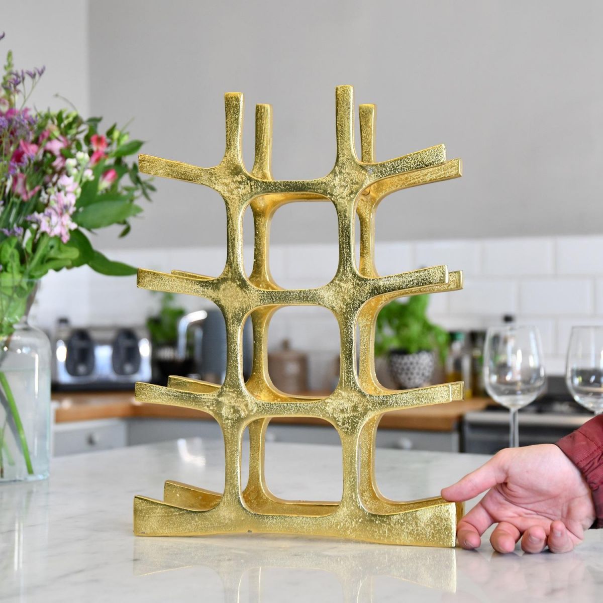 Gold Finish "Kempton House" Wine Rack in Situ 