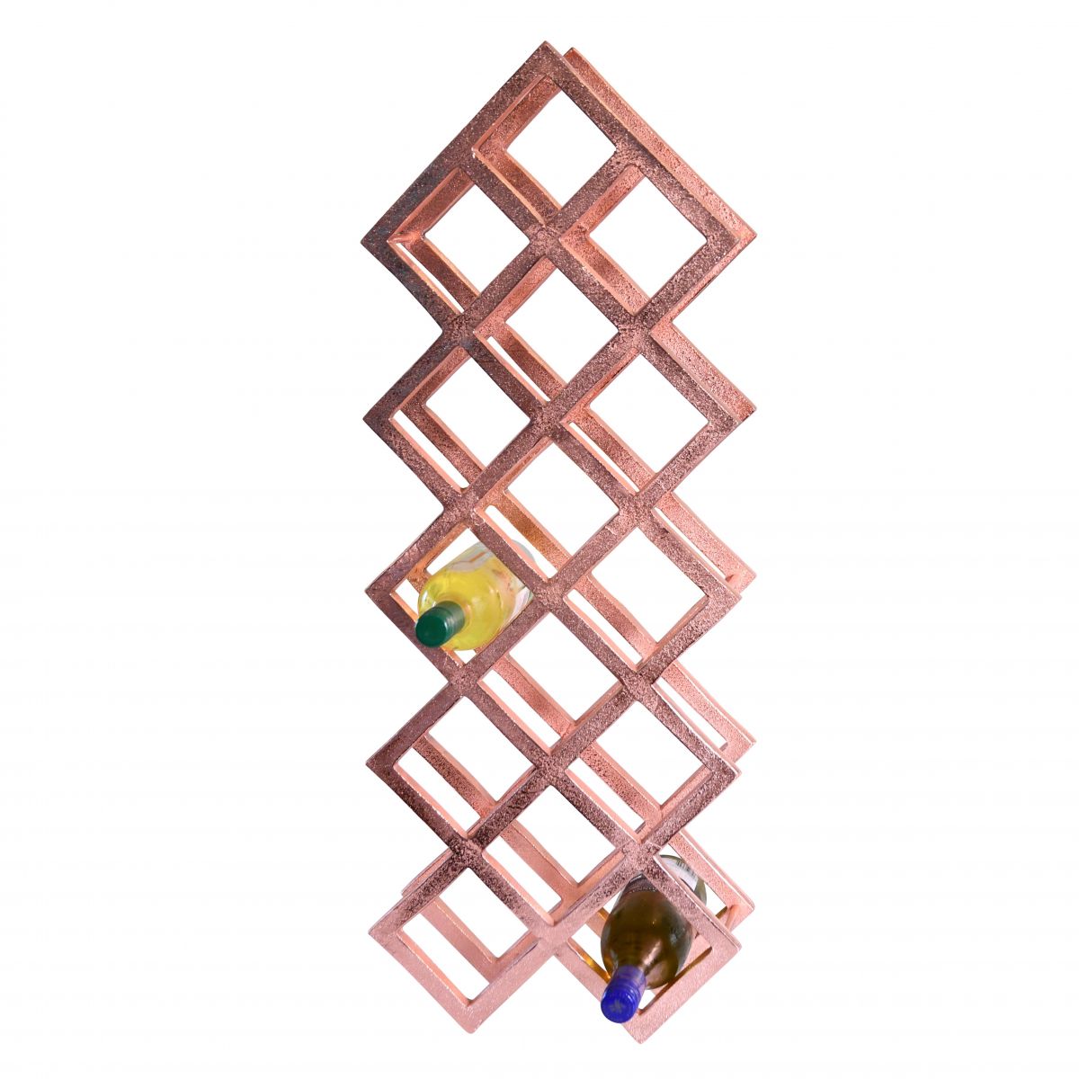 Copper "Geometric Grid" Wine Rack 