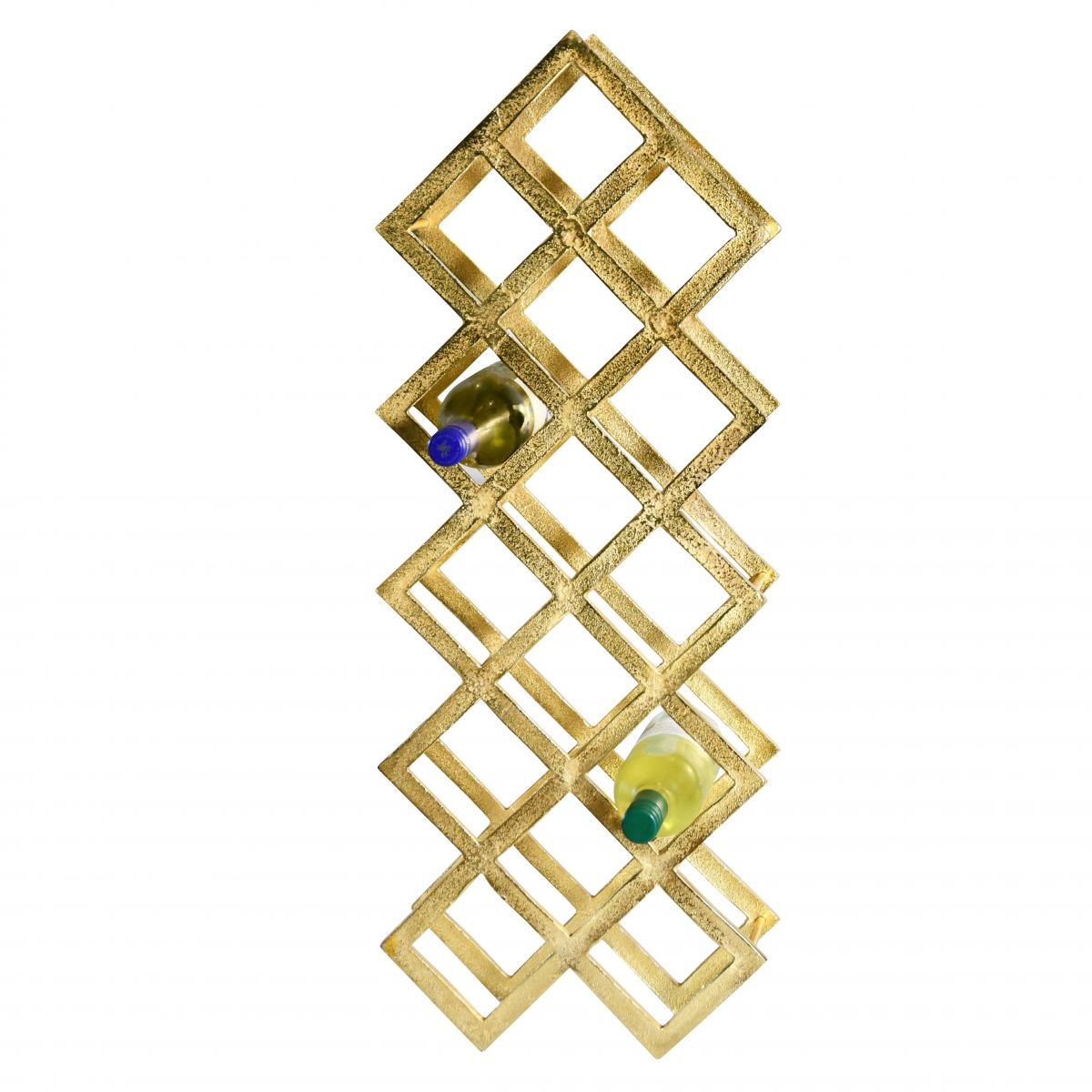 Gold "Geometric Grid" Wine Rack
