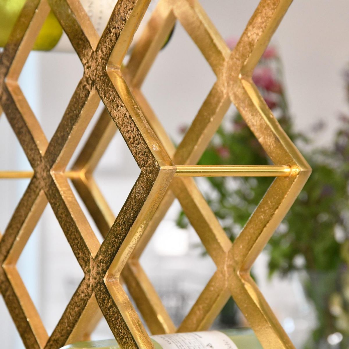 Side view "Geometric Grid" Wine Rack 