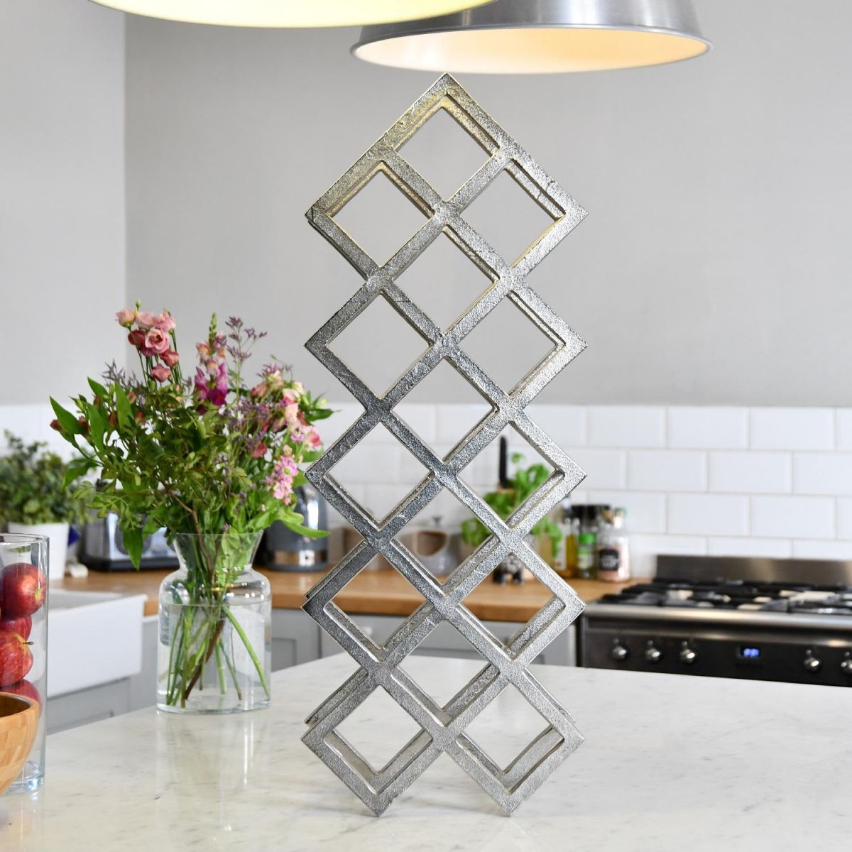 "Geometric Grid" Wine Rack in Kitchen 