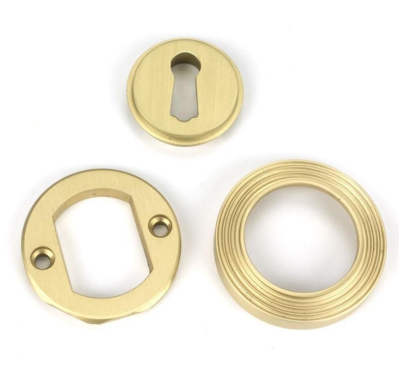 Parts for Satin Brass "Circular" Beehive Escutcheon - 53mm x 11mm
