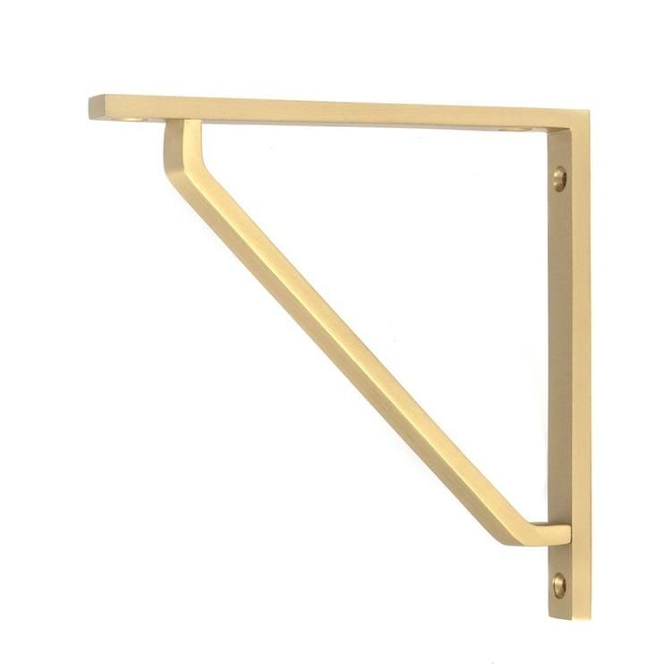 Satin Brass "Emmanuel" Modern Shelf Bracket - 150mm x 150mm