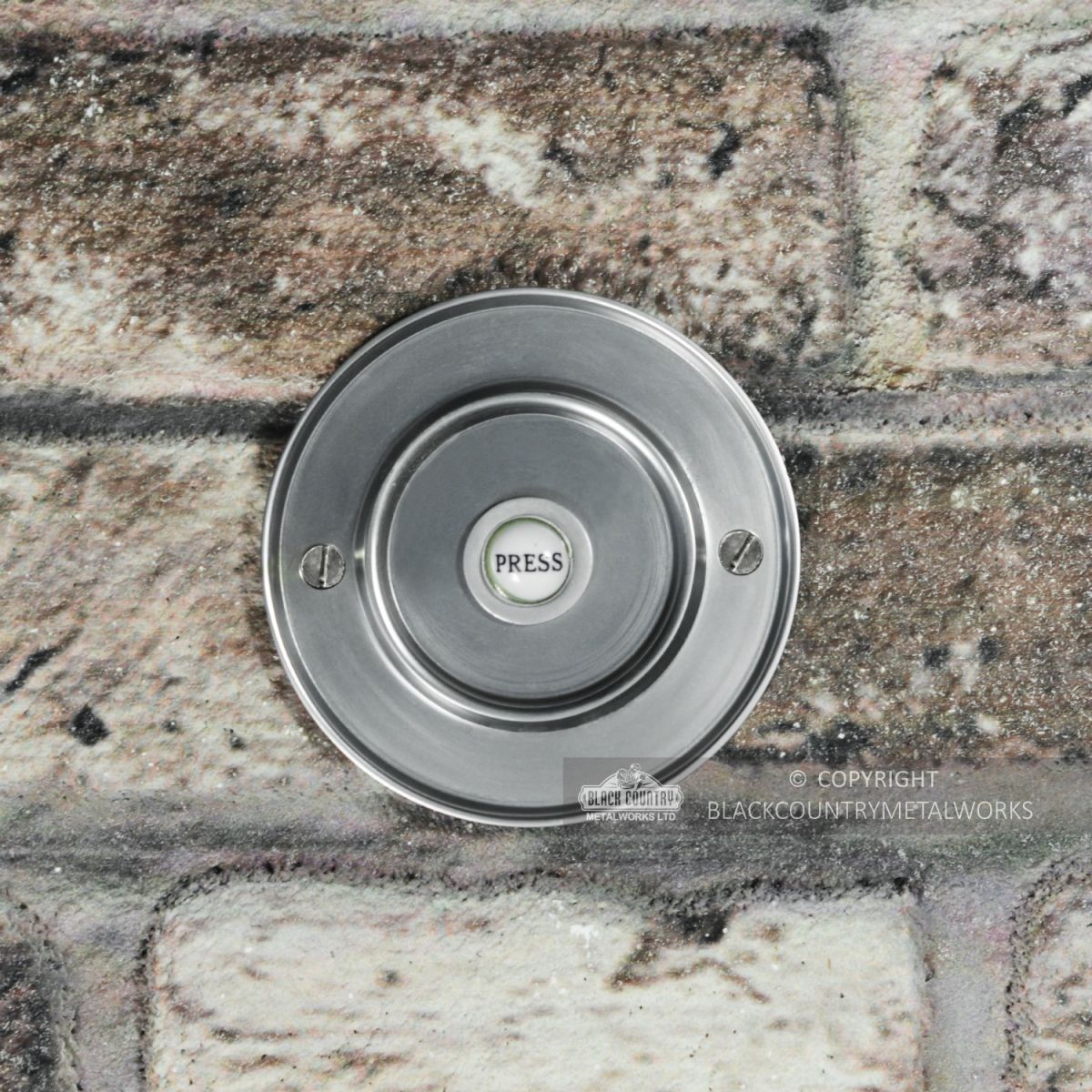 Satin Chrome Round Door Bell Push