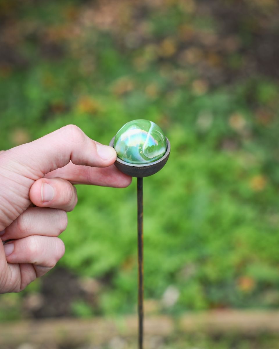Scale image of green marble suncatcher garden ornament