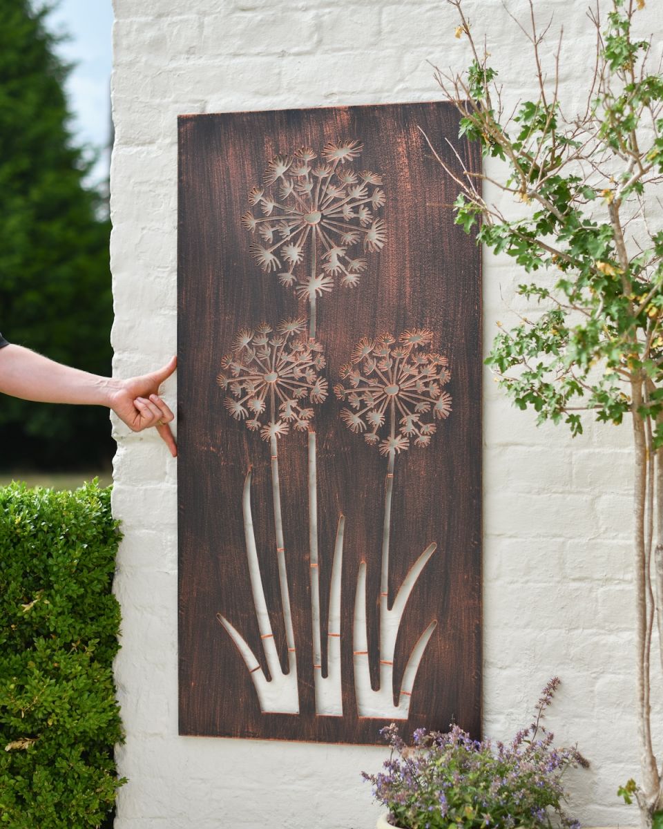 Scale image of copper rustic garden wall art