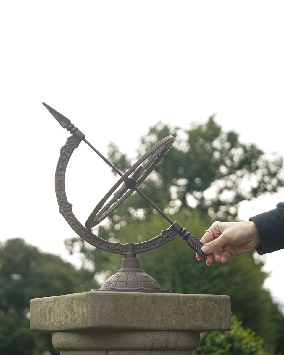 Scale image of Rustic Metal Altair Armillary On Stand 