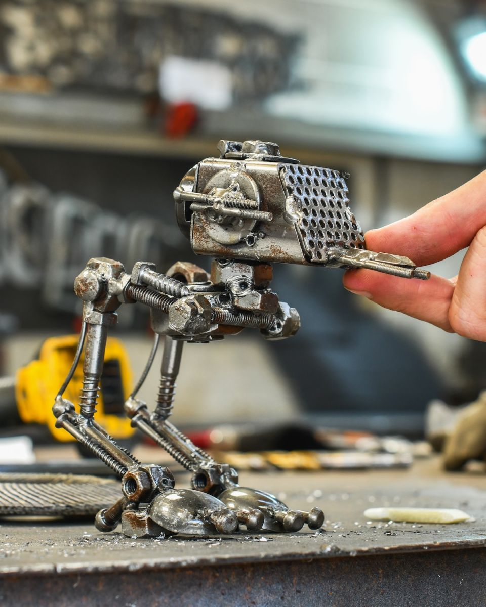 Scale image of recycled metal art sculpture