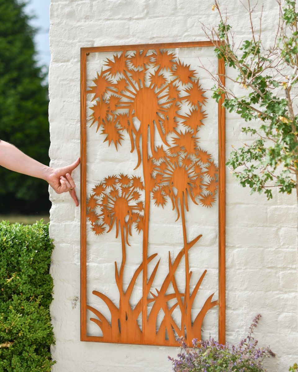 Scale image of rustic garden wall art